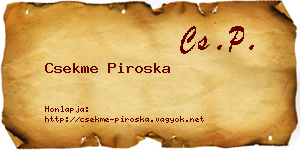 Csekme Piroska névjegykártya